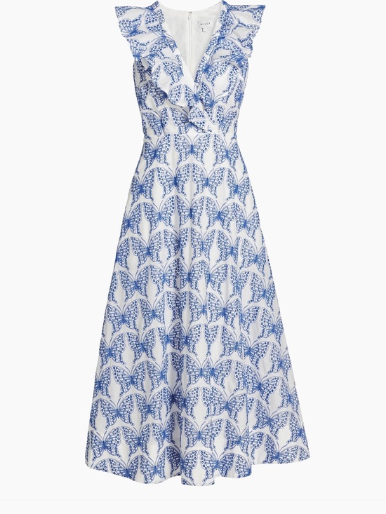Milly Dresses & Skirts - Milly Blue Butterfly Eyelet Midi Dress NWT Size 6